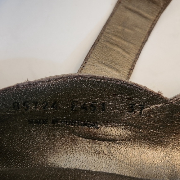 EUC FIDJI LEATHER MARY JANES TAUPE/BROWN SIZE 37 - Picture 10 of 10